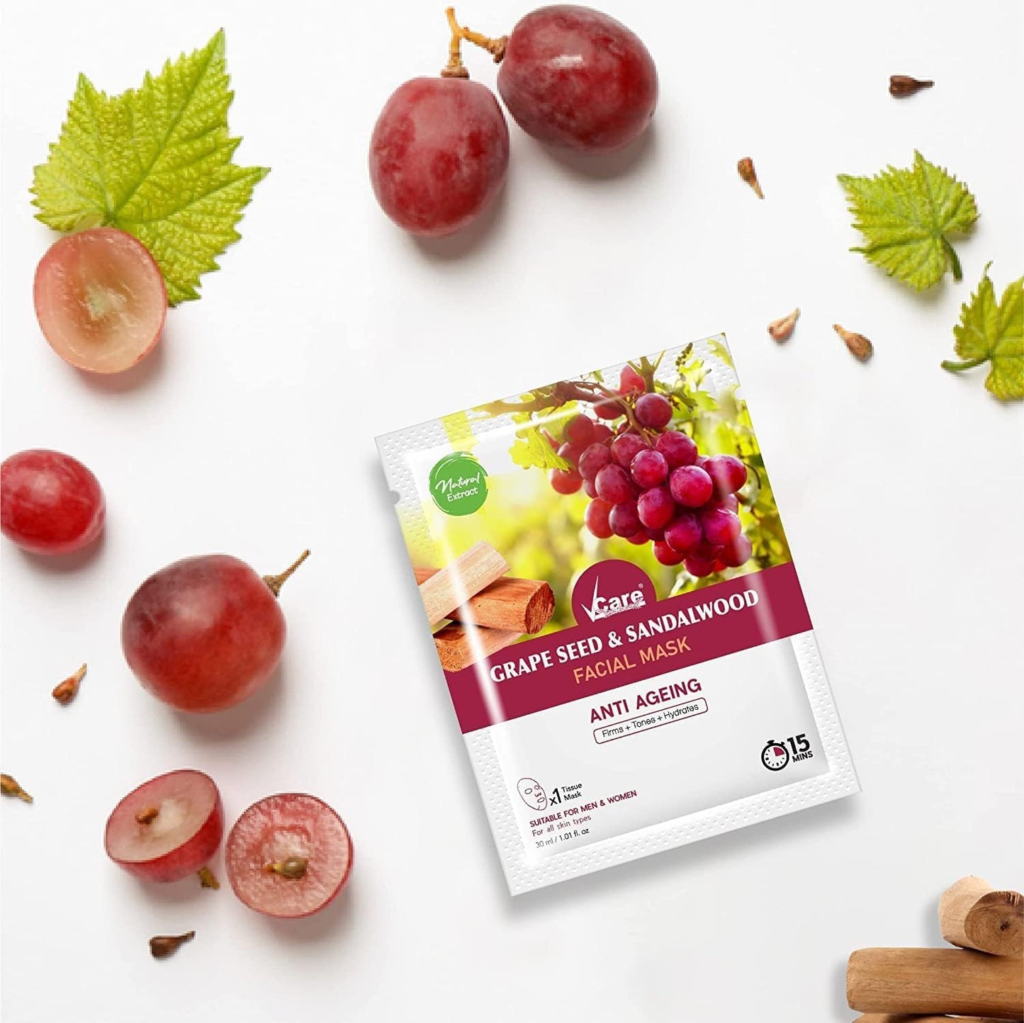 Grape Seed and Sandalwood Anti Aging - Face Mask